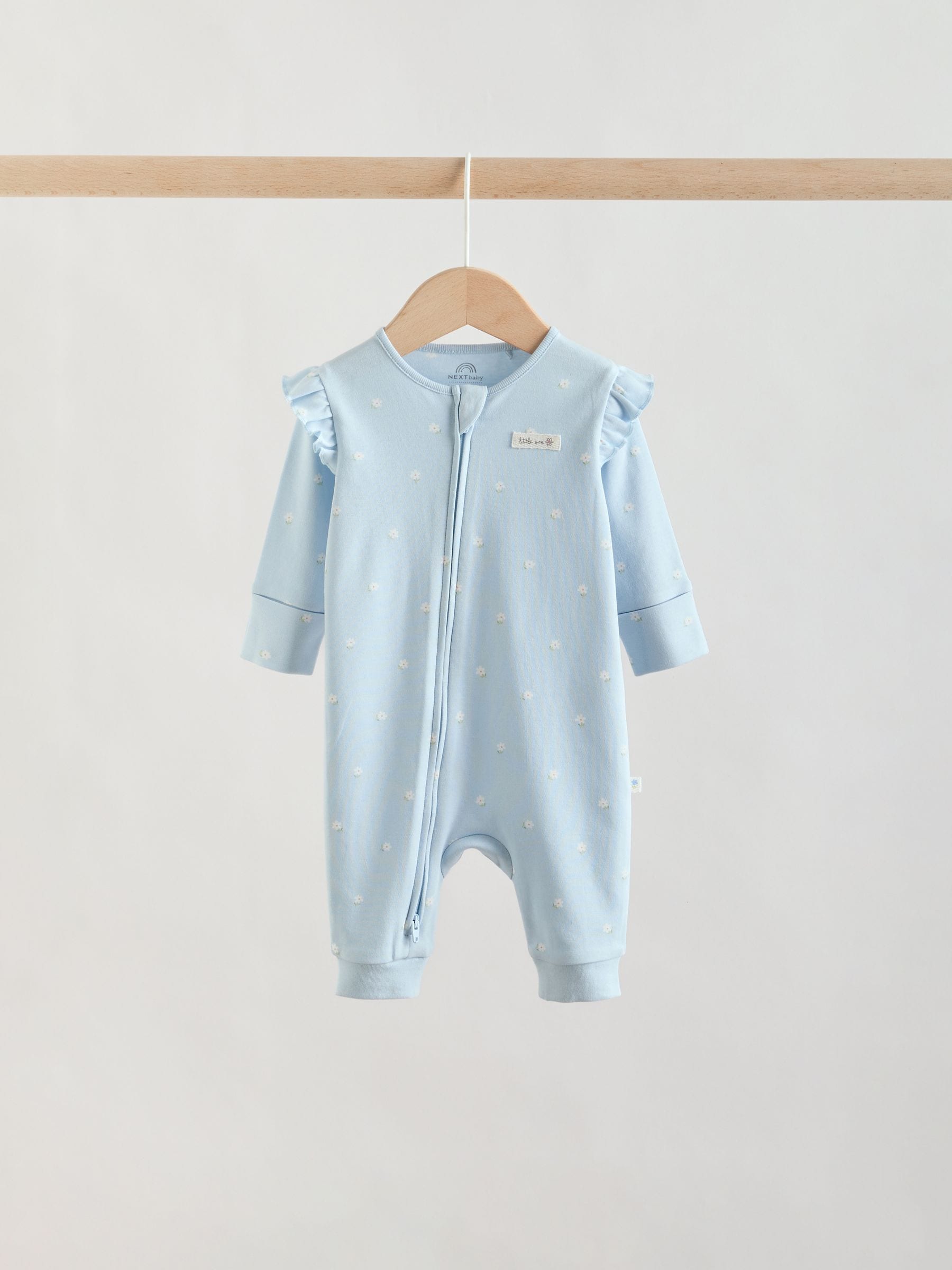 Multi Two Way Zip Baby Sleepsuit 3 Pack (0mths-3yrs) image 6