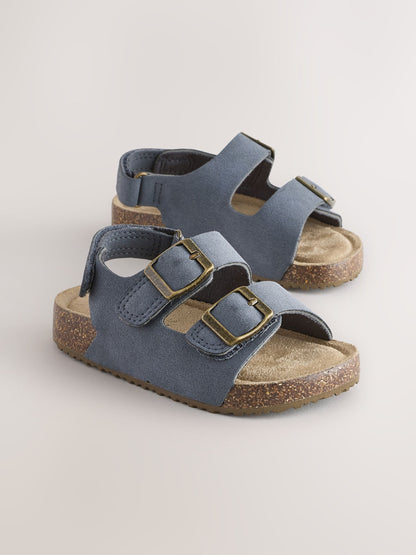 Navy Standard Fit (F) Double Buckle Cushioned Footbed Sandals image 1