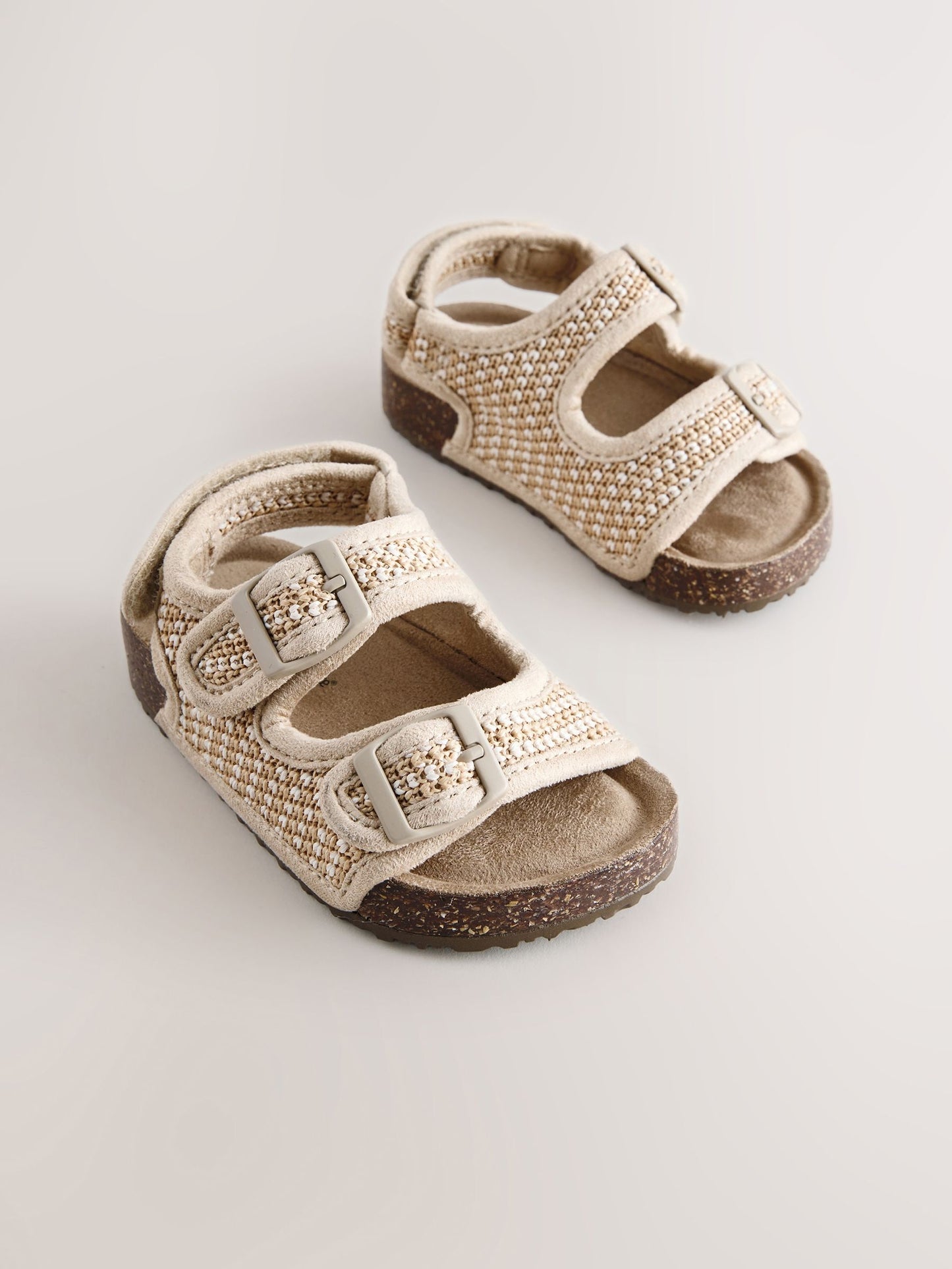 Neutral Standard Fit (F) Double Buckle Cushioned Footbed Sandals image 1