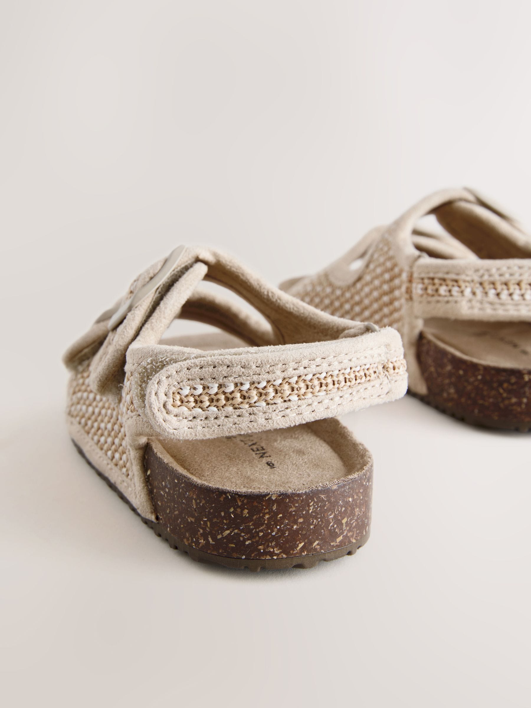 Neutral Standard Fit (F) Double Buckle Cushioned Footbed Sandals image 4