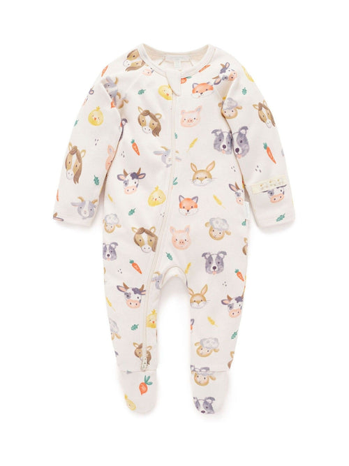 Purebaby Natural Thick Zip Growsuit image 1