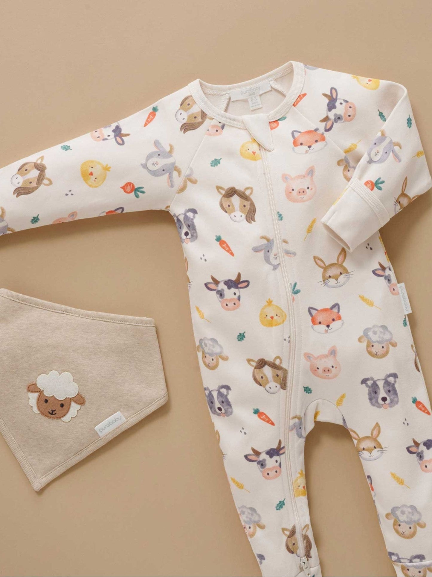 Purebaby Natural Thick Zip Growsuit image 5