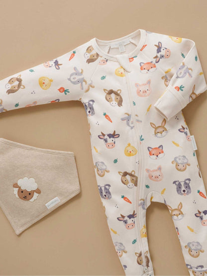 Purebaby Natural Thick Zip Growsuit image 5