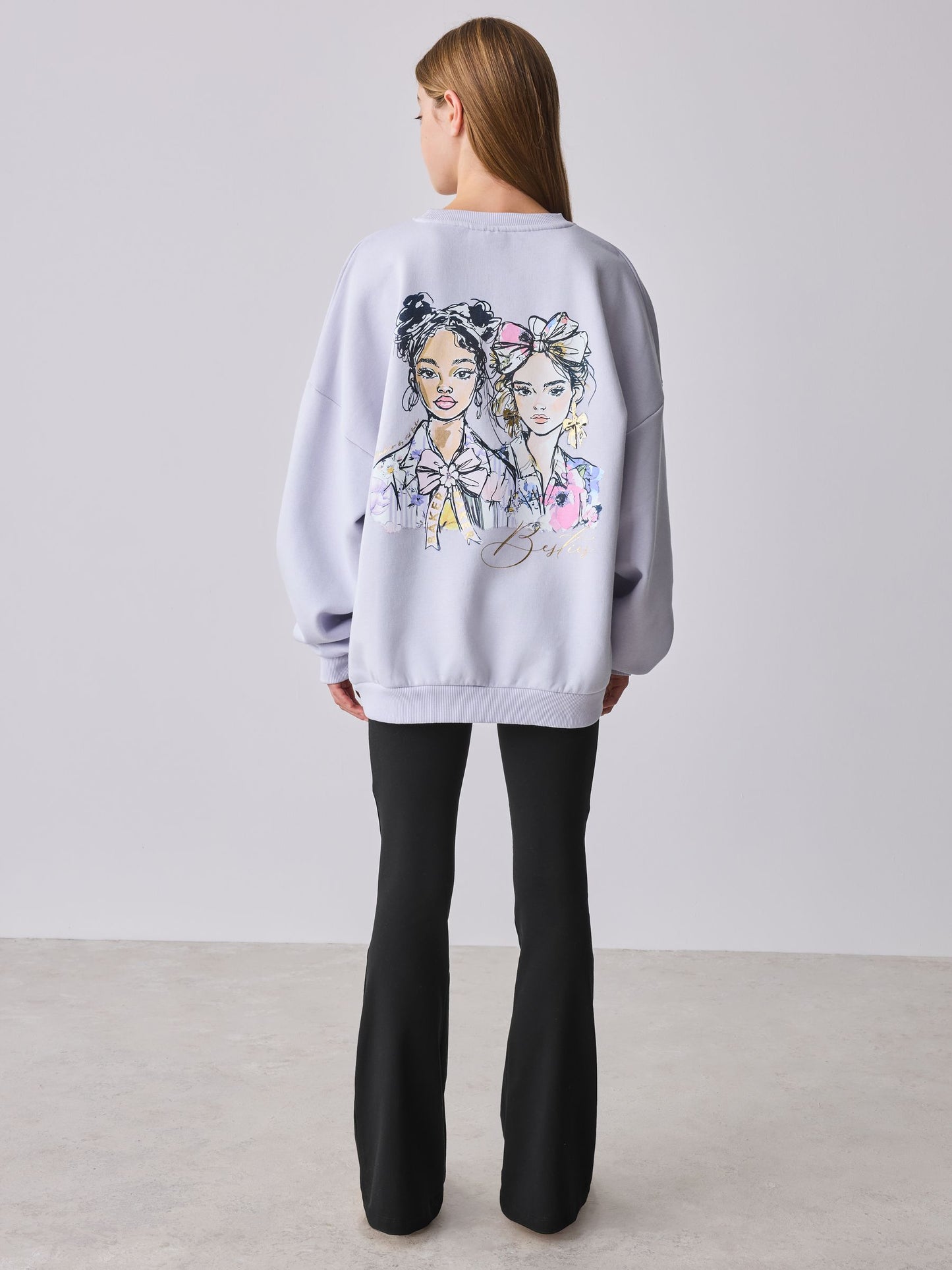 Baker by Ted Baker 2 Piece Graphic Crew Sweat Top & Flare Set image 1