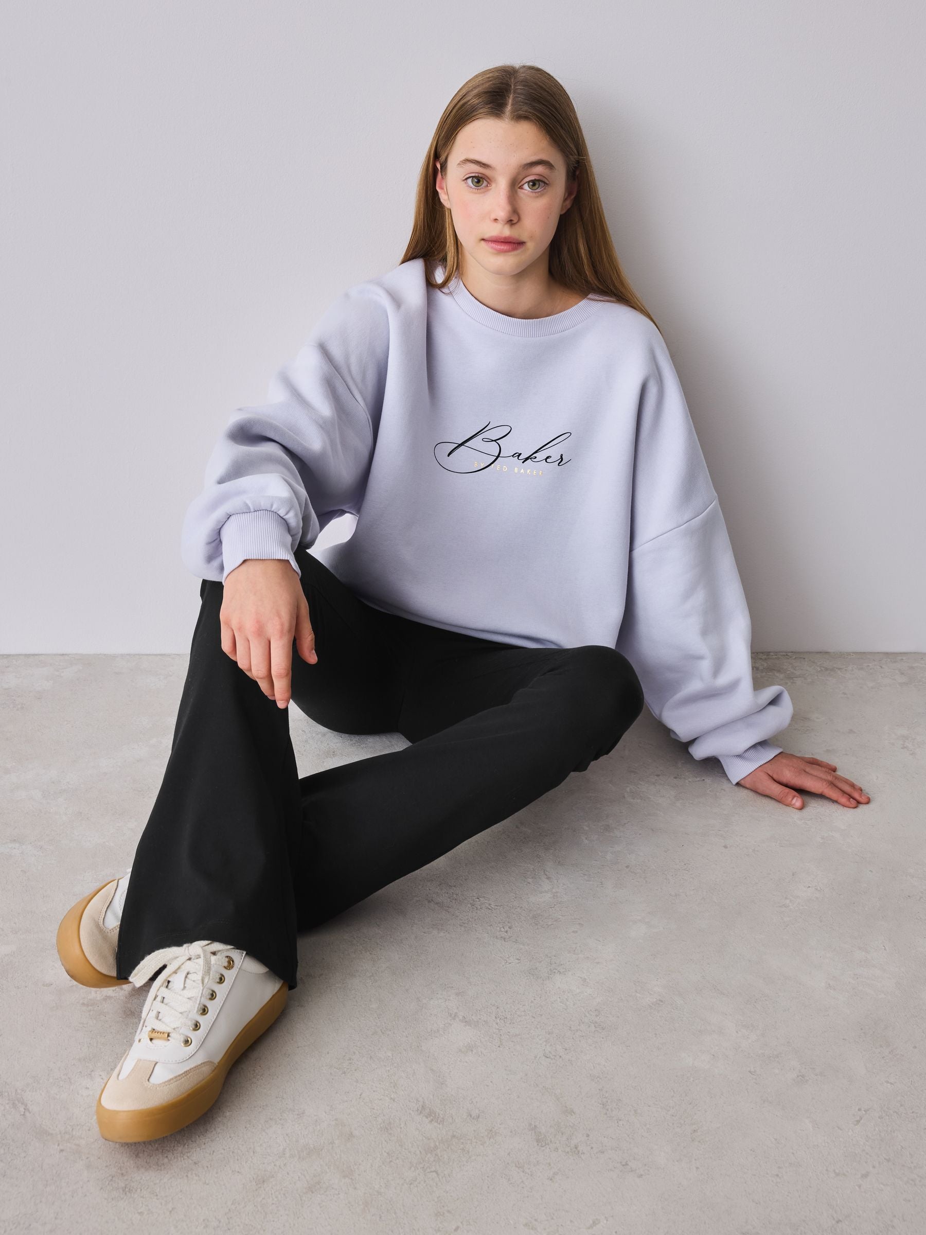 Baker by Ted Baker 2 Piece Graphic Crew Sweat Top & Flare Set image 3