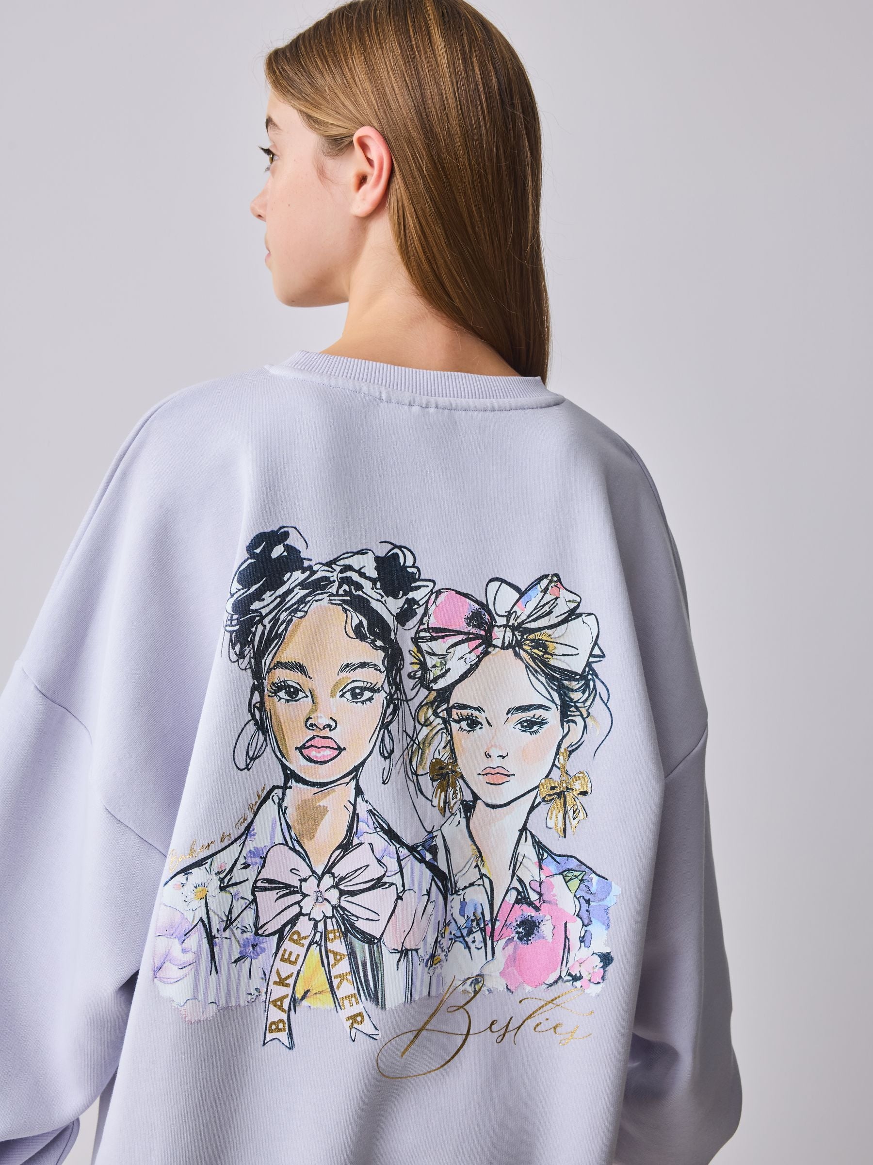 Baker by Ted Baker 2 Piece Graphic Crew Sweat Top & Flare Set image 5