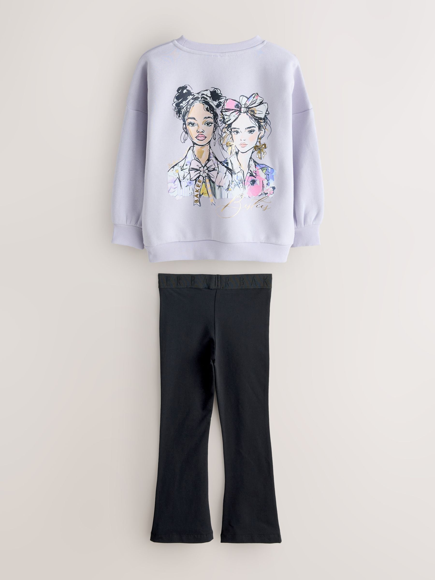 Baker by Ted Baker 2 Piece Graphic Crew Sweat Top & Flare Set image 8