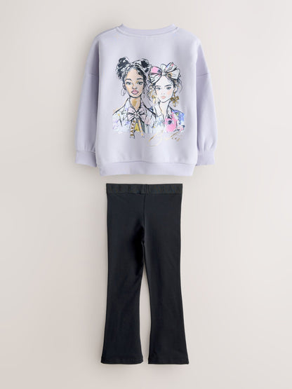Baker by Ted Baker 2 Piece Graphic Crew Sweat Top & Flare Set image 8