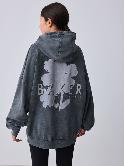 Baker by Ted Baker Oversized Acid Wash Hoodie image 1