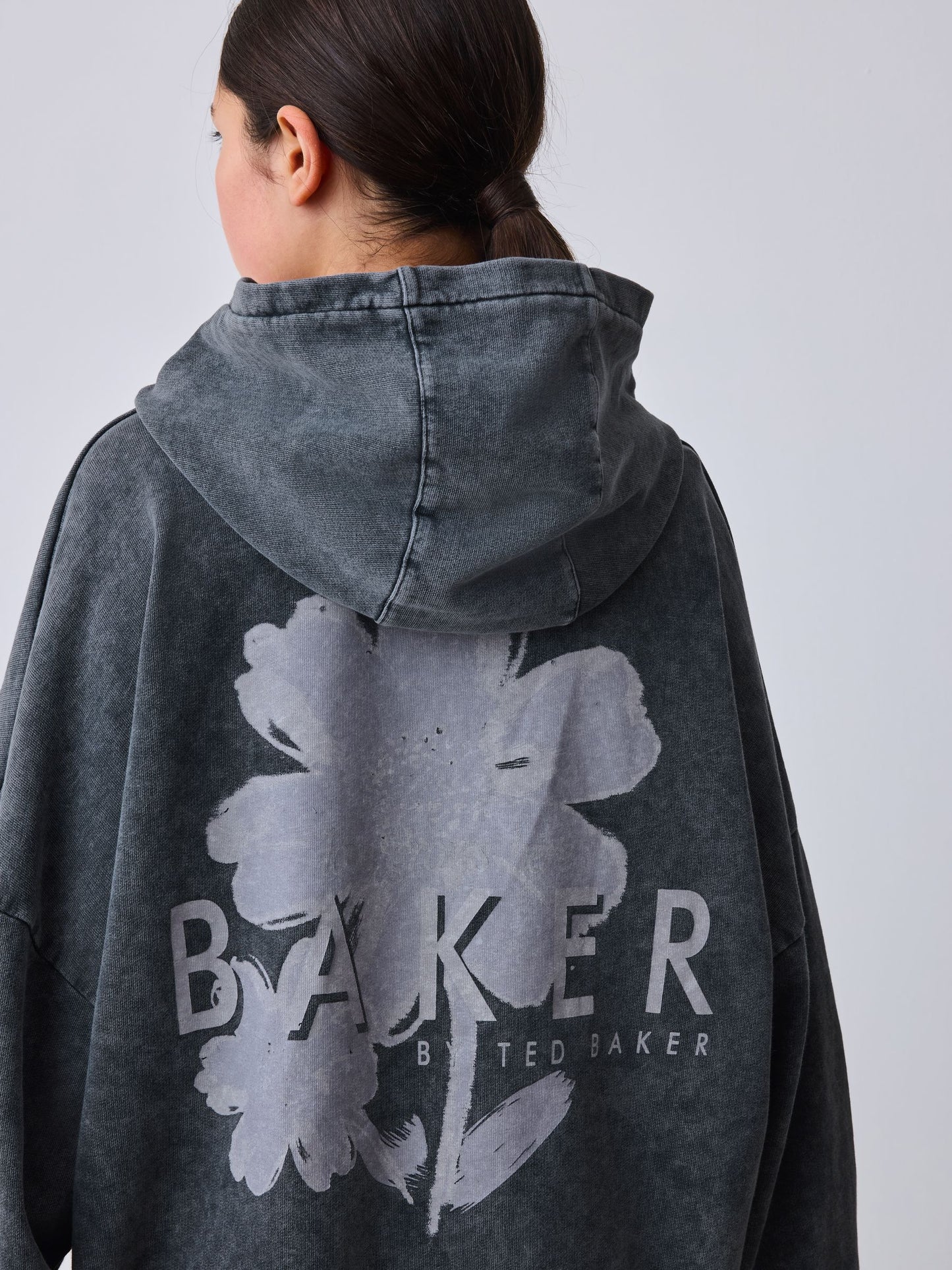 Baker by Ted Baker Oversized Acid Wash Hoodie image 4