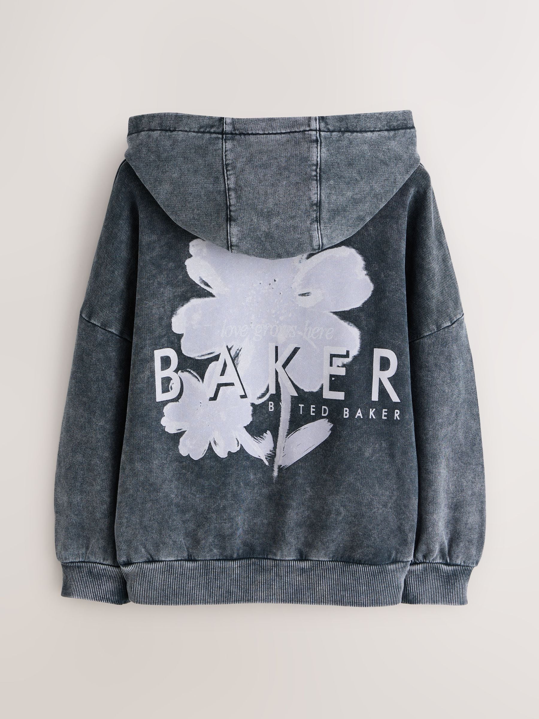 Baker by Ted Baker Oversized Acid Wash Hoodie image 6