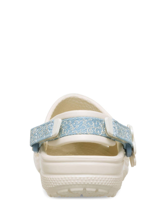 Crocs Brown Classic Denim Flower Adjustable Backstrap Clogs image 2