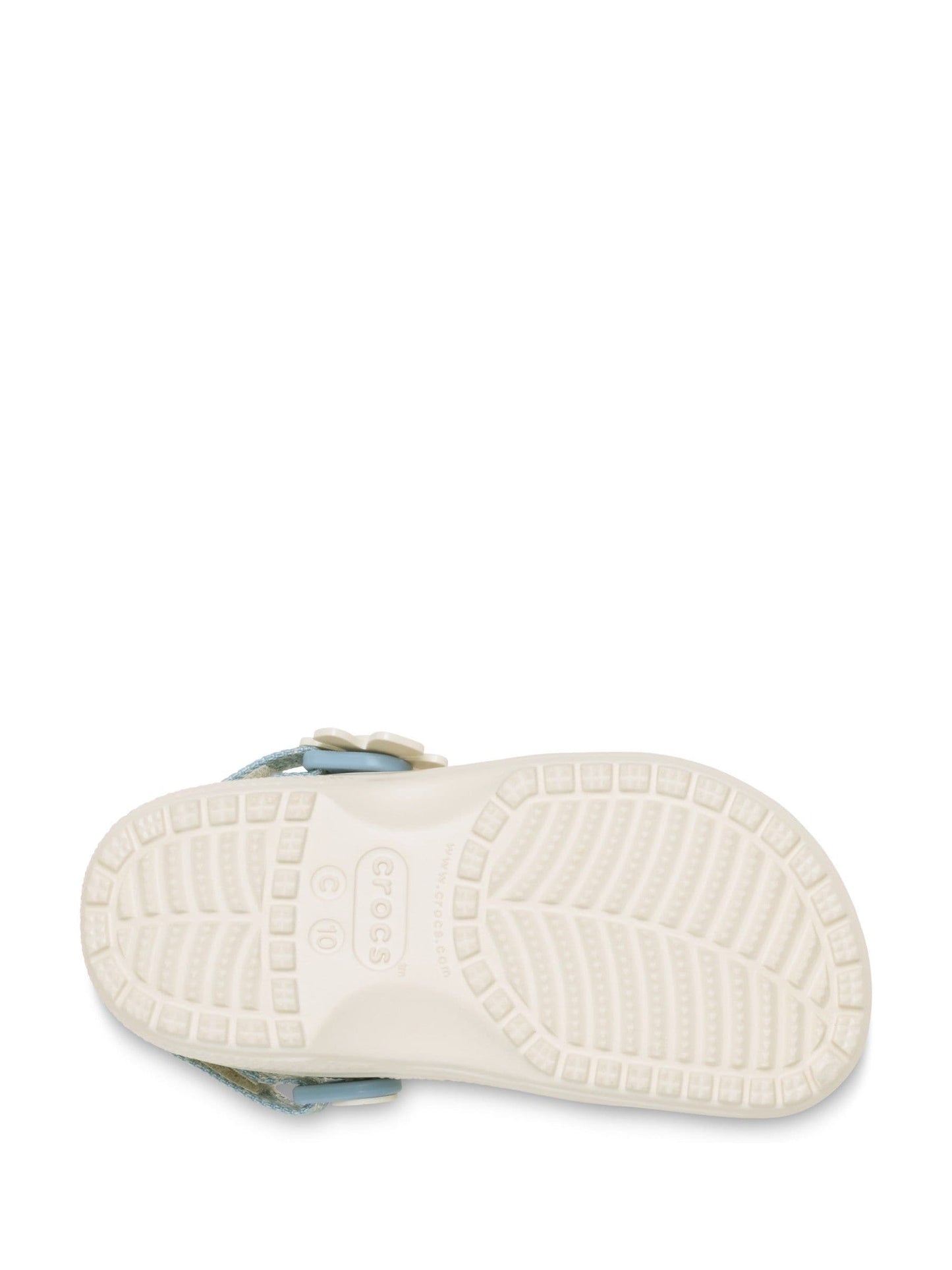 Crocs Brown Classic Denim Flower Adjustable Backstrap Clogs image 4