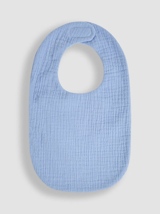 JoJo Maman Bébé Blue Baby Muslin Frill Bib