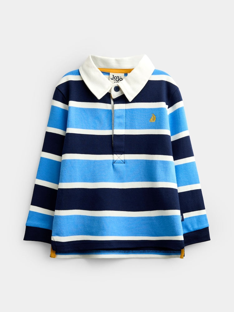 JoJo Maman Bébé Blue Rugby Top