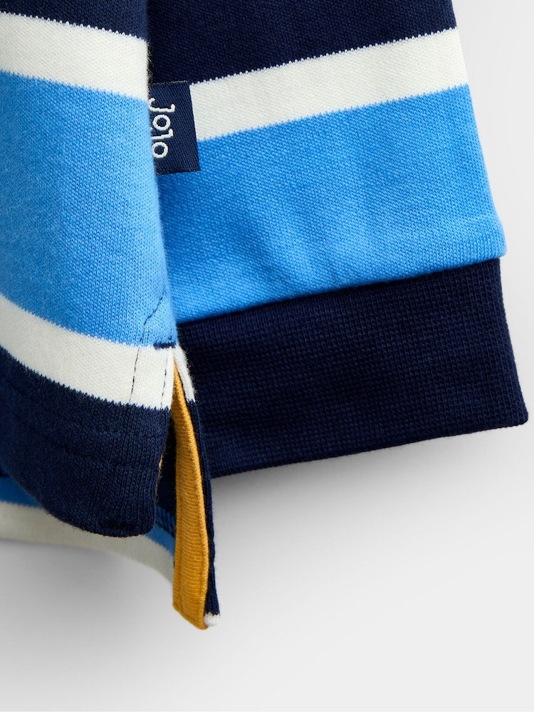 JoJo Maman Bébé Blue Rugby Top