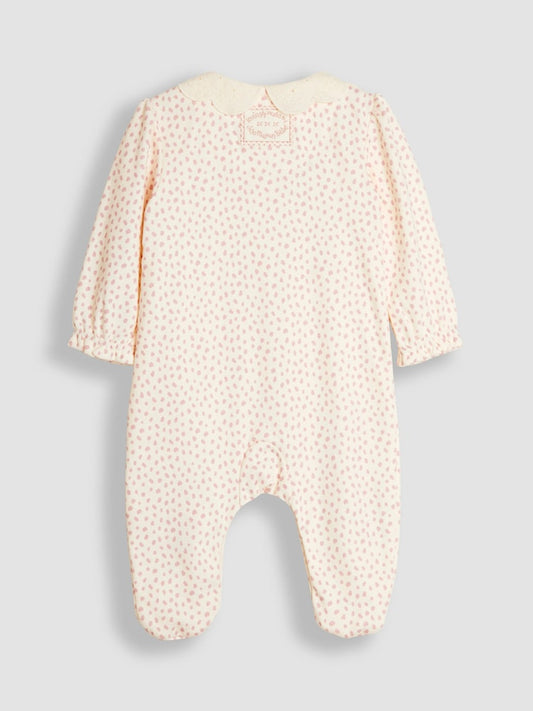 JoJo Maman Bébé Pink Pretty Appliqué Sleepsuit