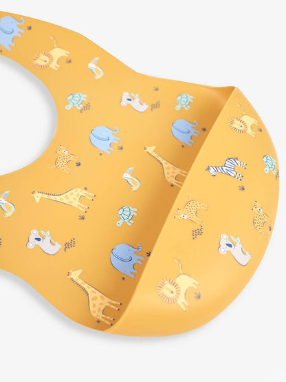 JoJo Maman Bébé Yellow Safari 2-Pack Silicone Bib Set