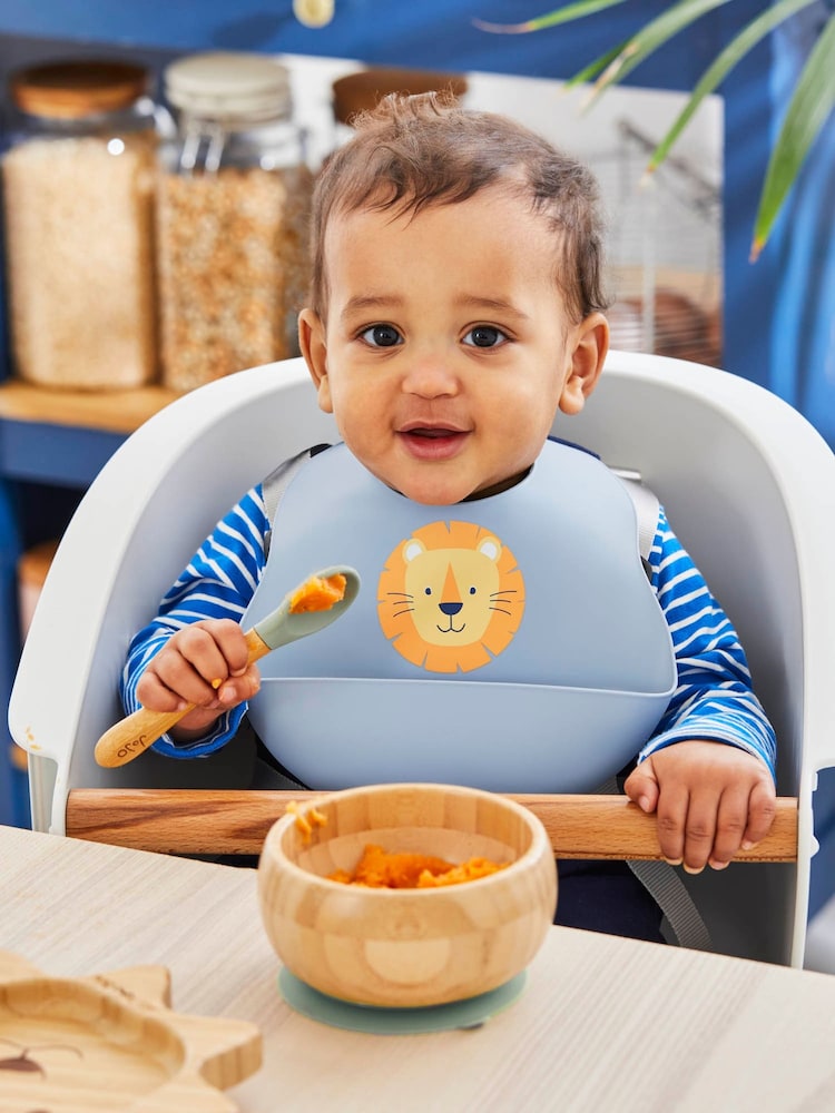 JoJo Maman Bébé Yellow Safari 2-Pack Silicone Bib Set