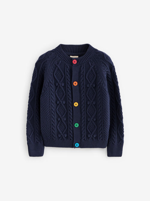 Dsiney Kidz - Little Bird by Jools Oliver Navy Knitted Cable Cotton Cardigan image 1