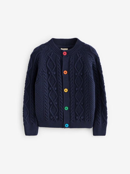 Dsiney Kidz - Little Bird by Jools Oliver Navy Knitted Cable Cotton Cardigan image 1