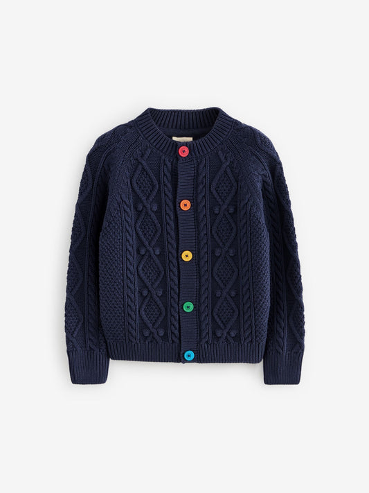 Dsiney Kidz - Little Bird by Jools Oliver Navy Knitted Cable Cotton Cardigan image 1