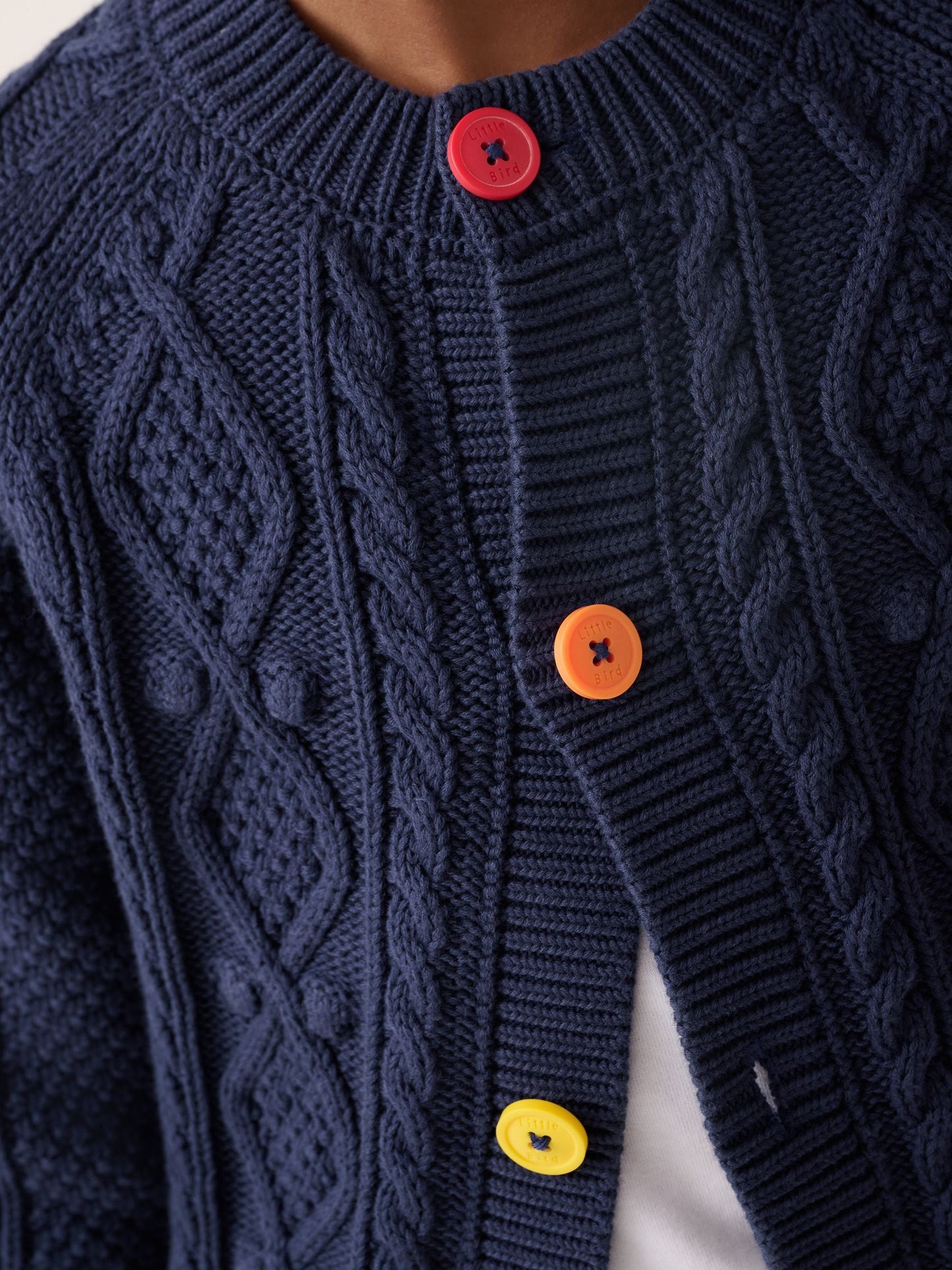 Dsiney Kidz - Little Bird by Jools Oliver Navy Knitted Cable Cotton Cardigan image 4