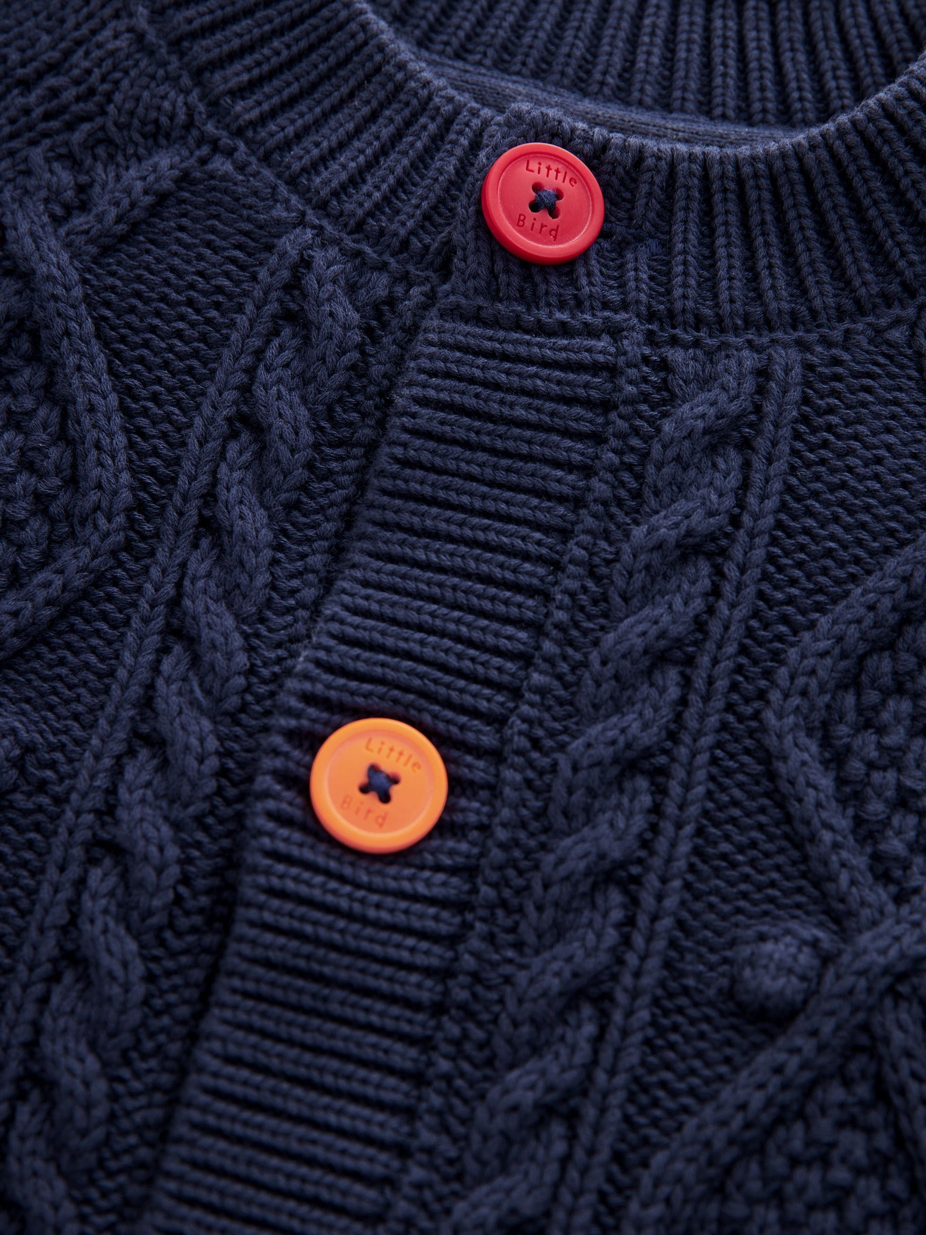 Dsiney Kidz - Little Bird by Jools Oliver Navy Knitted Cable Cotton Cardigan image 7