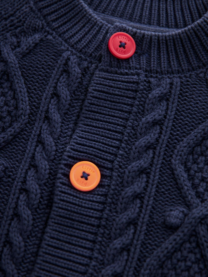 Dsiney Kidz - Little Bird by Jools Oliver Navy Knitted Cable Cotton Cardigan image 7