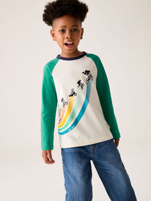 Little Bird by Jools Oliver Green 100% Cotton Long Sleeved T-Shirt image 1