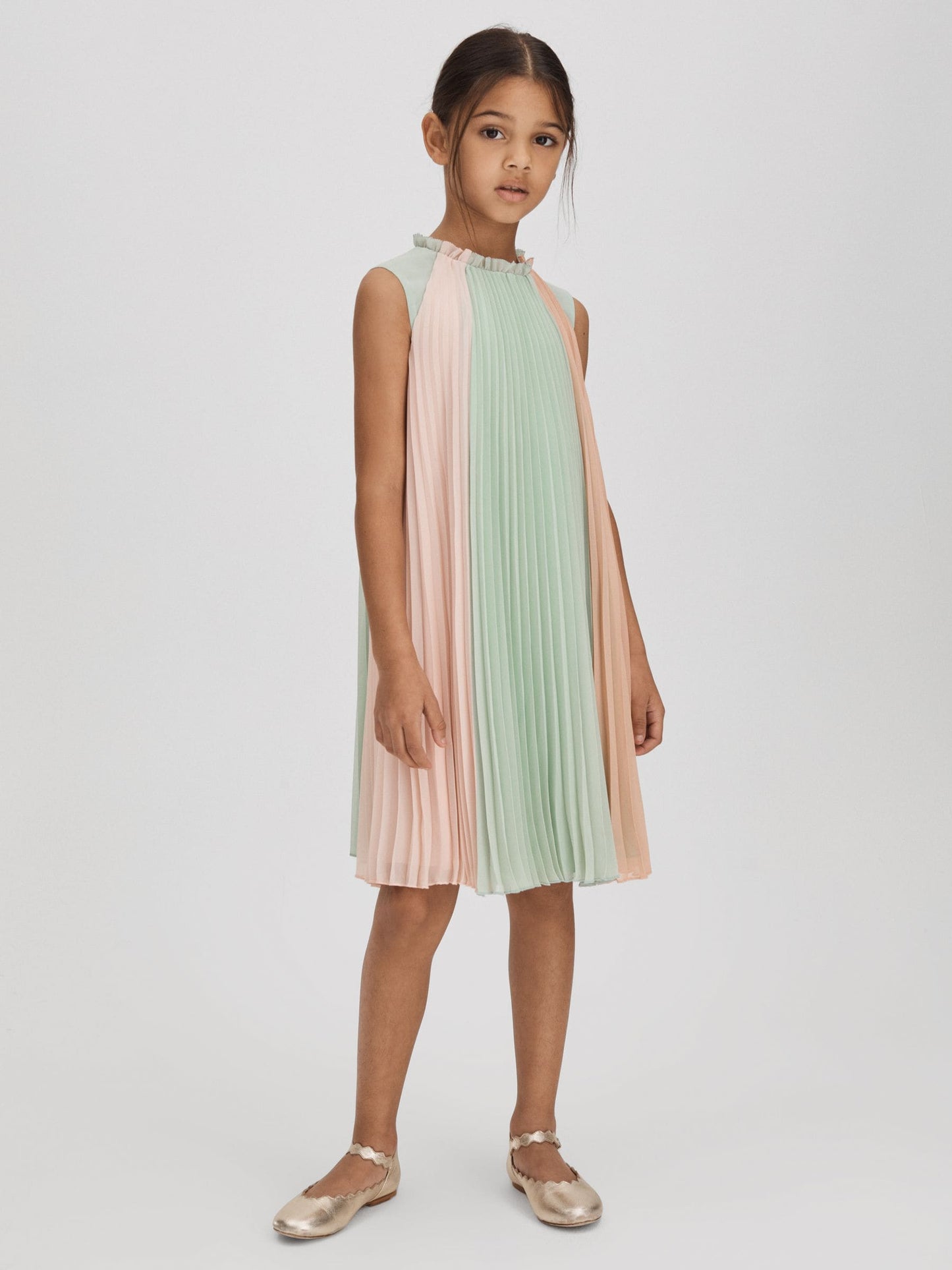 Dsiney Kidz - Reiss Pink Pixie 4-9 yrs Pleated Ruffle Dress image 1