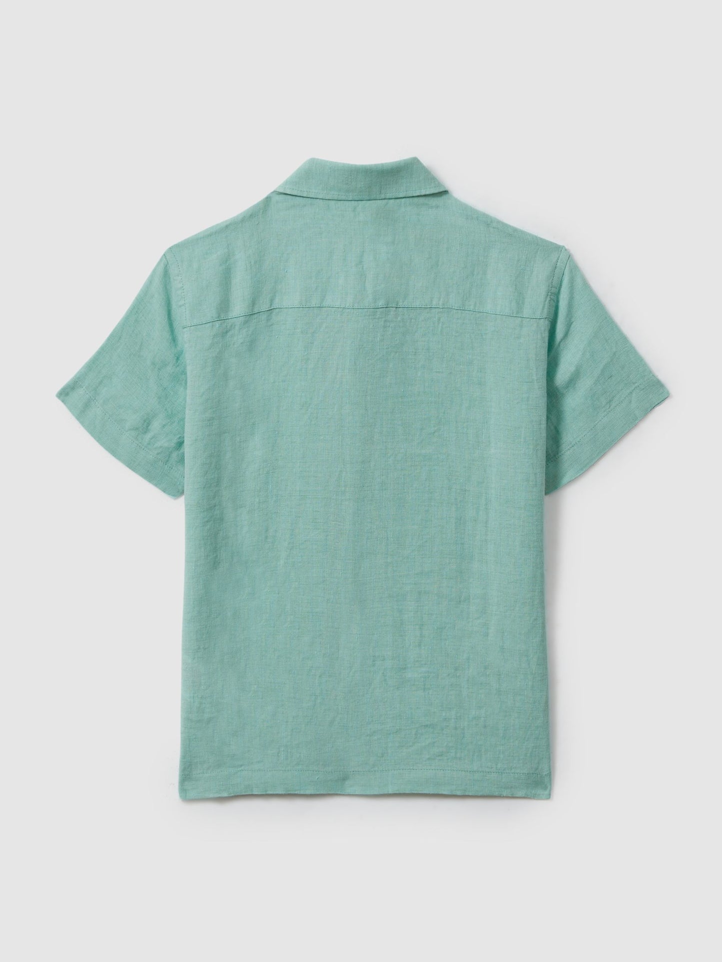 Dsiney Kidz - Reiss Bermuda Green Holiday Junior Short Sleeve Linen Shirt image 2