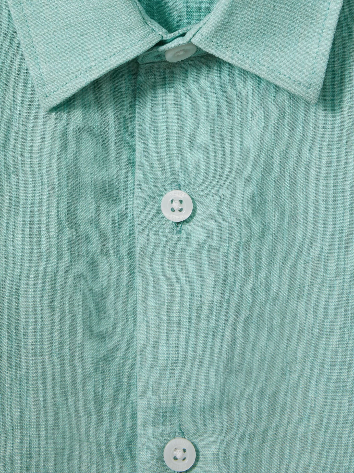 Dsiney Kidz - Reiss Bermuda Green Holiday Junior Short Sleeve Linen Shirt image 3