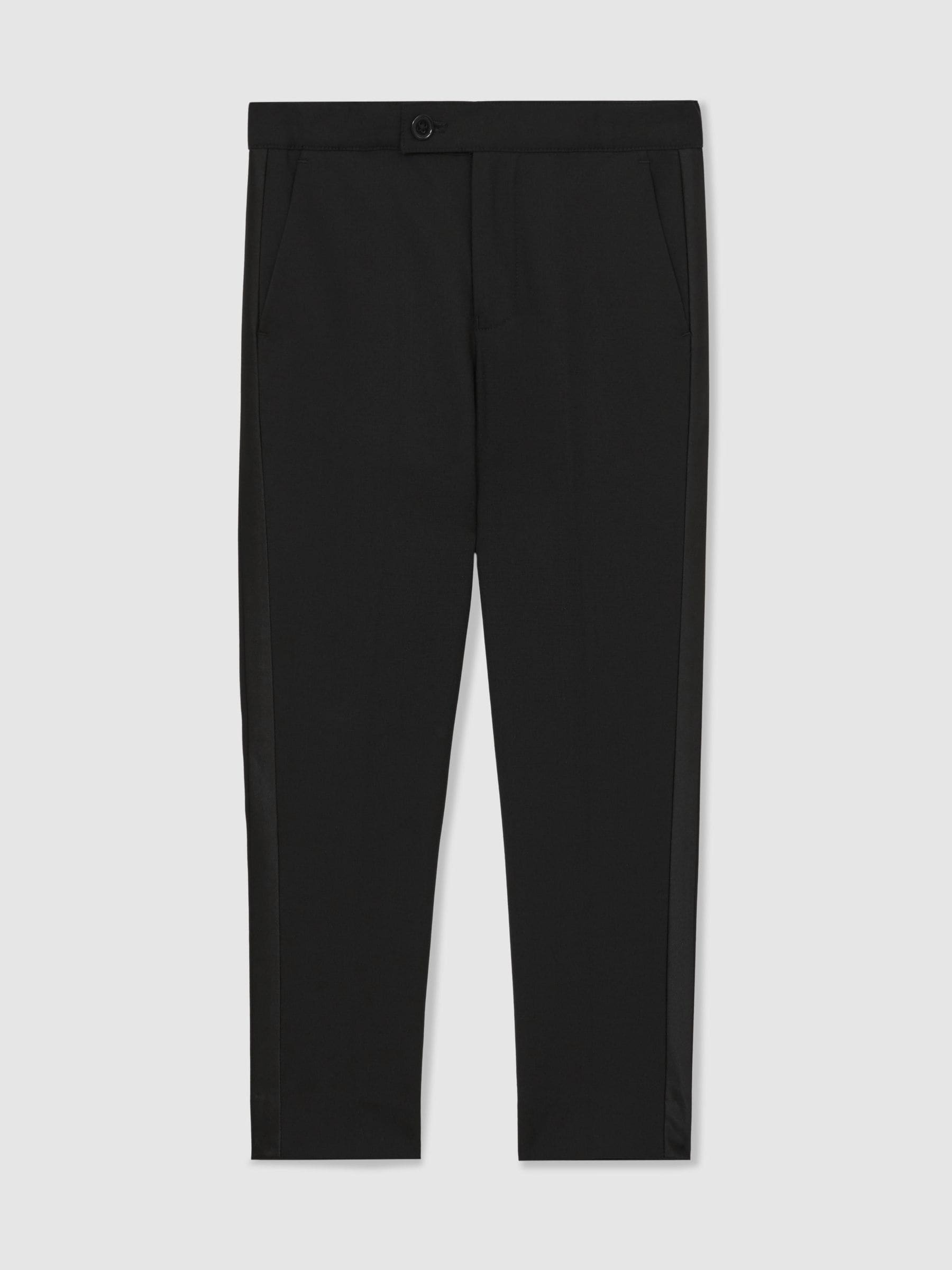 Reiss Black Knightsbridge T 3-9 yrs Tuxedo Satin Stripe Trousers image 2