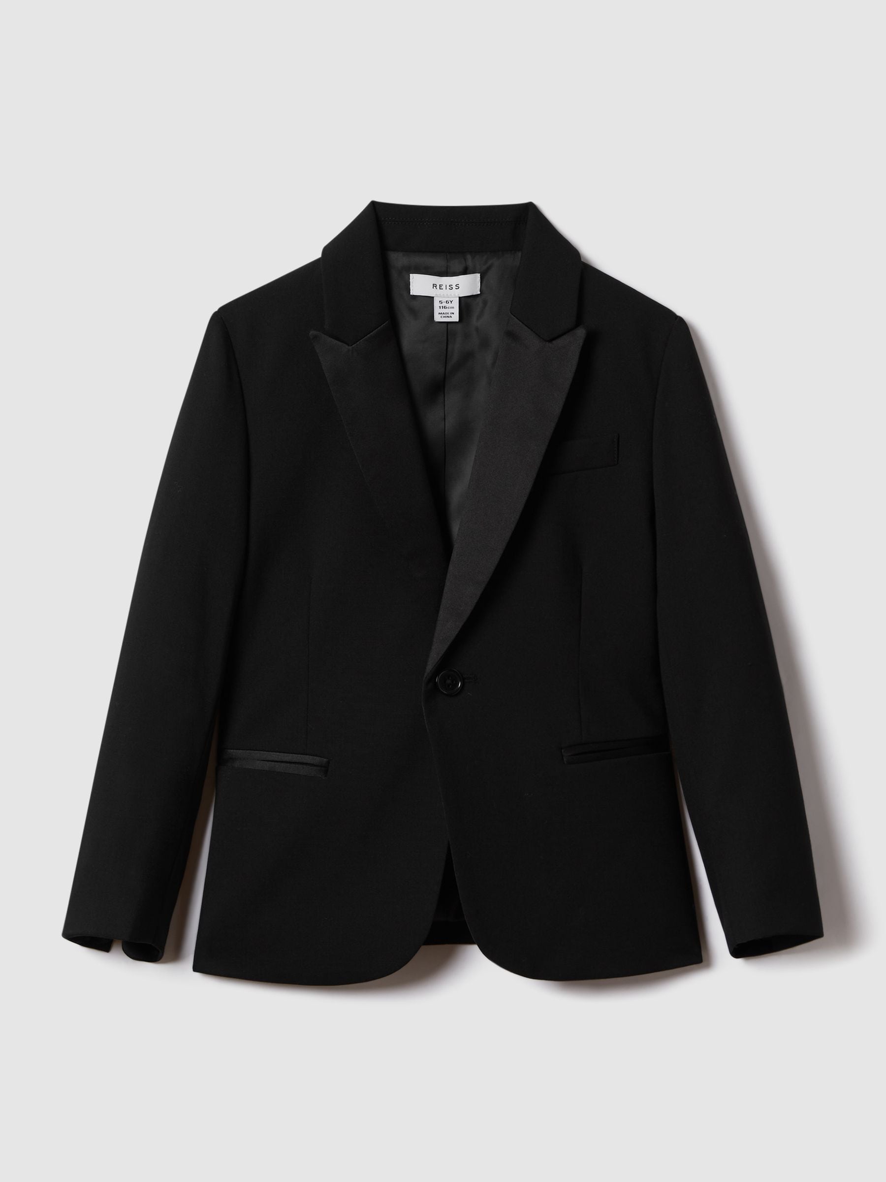 Reiss Black Knightsbridge B 3-9 yrs Single-Breasted Tuxedo Blazer image 2