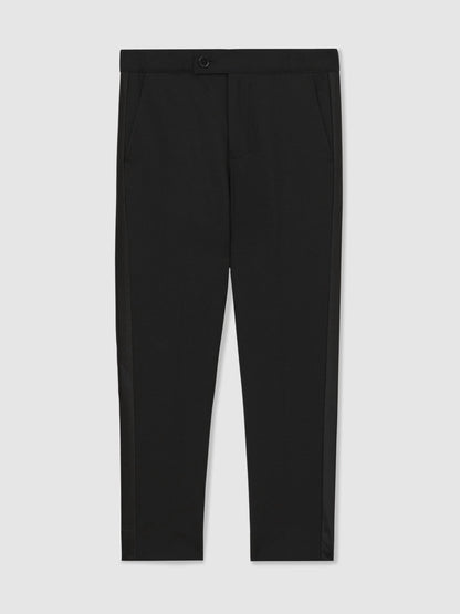 Reiss Black Knightsbridge T 9-13 yrs Tuxedo Satin Stripe Trousers image 2