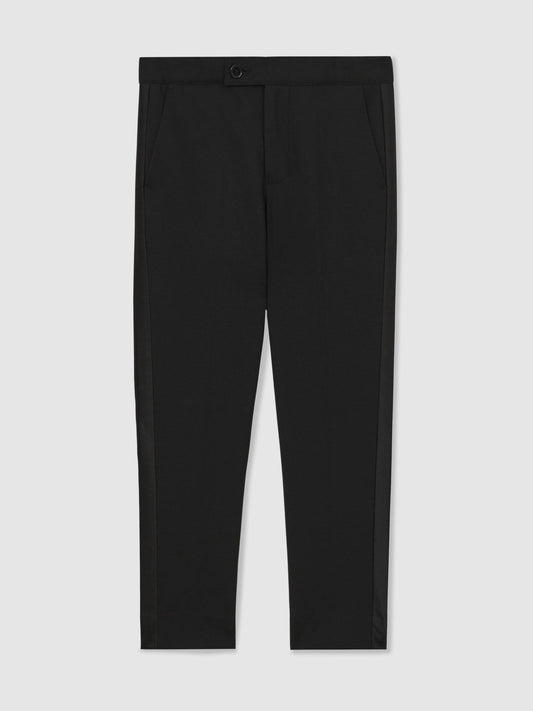 Reiss Black Knightsbridge T 9-13 yrs Tuxedo Satin Stripe Trousers image 2