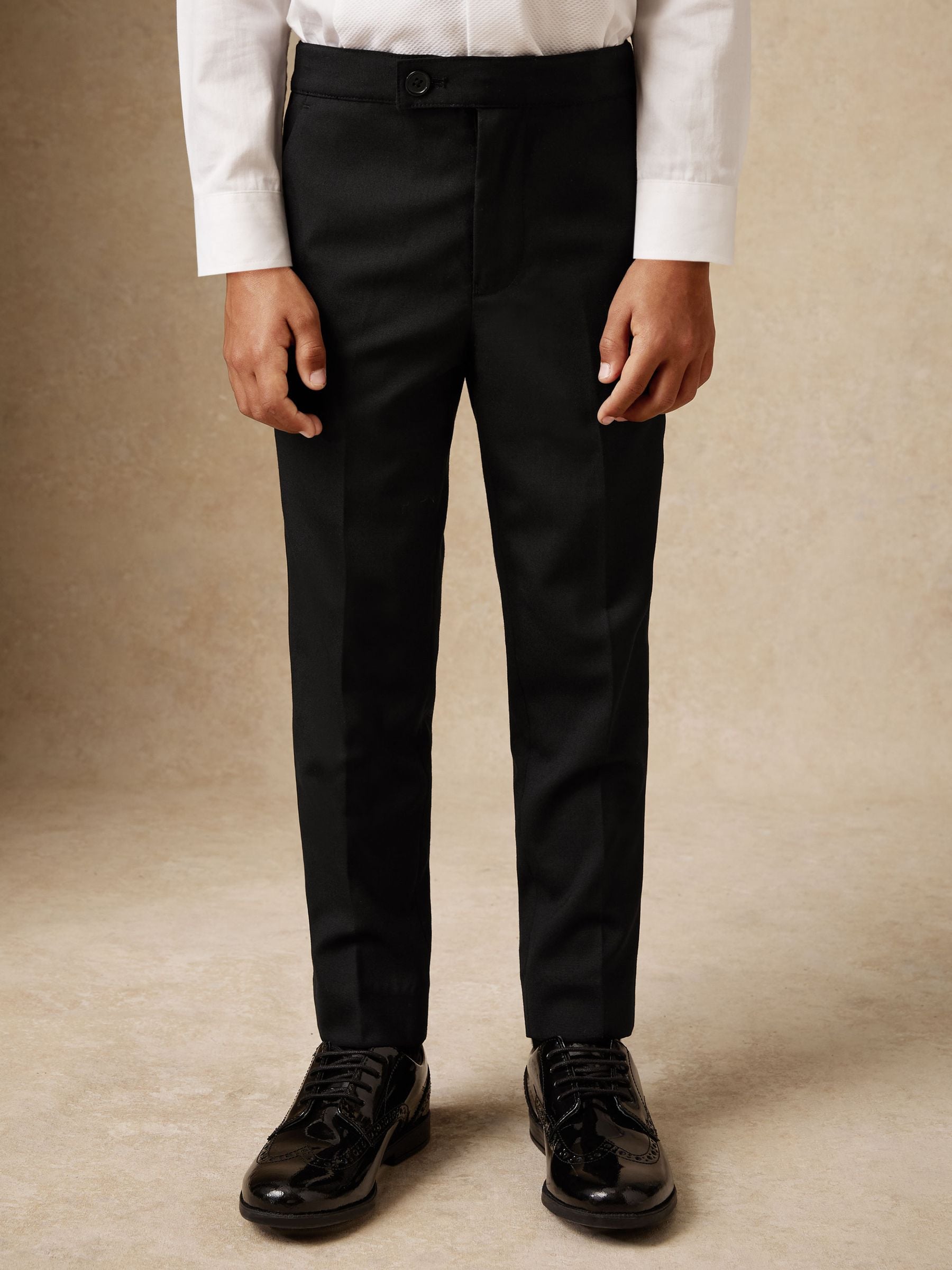 Reiss Black Knightsbridge T 9-13 yrs Tuxedo Satin Stripe Trousers image 4
