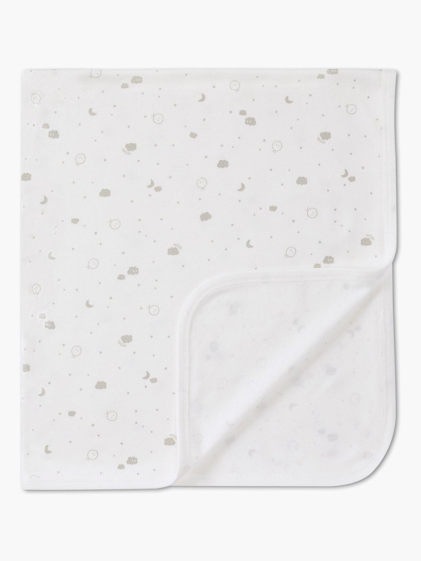 MORI White Signature Print Baby Blanket image 1