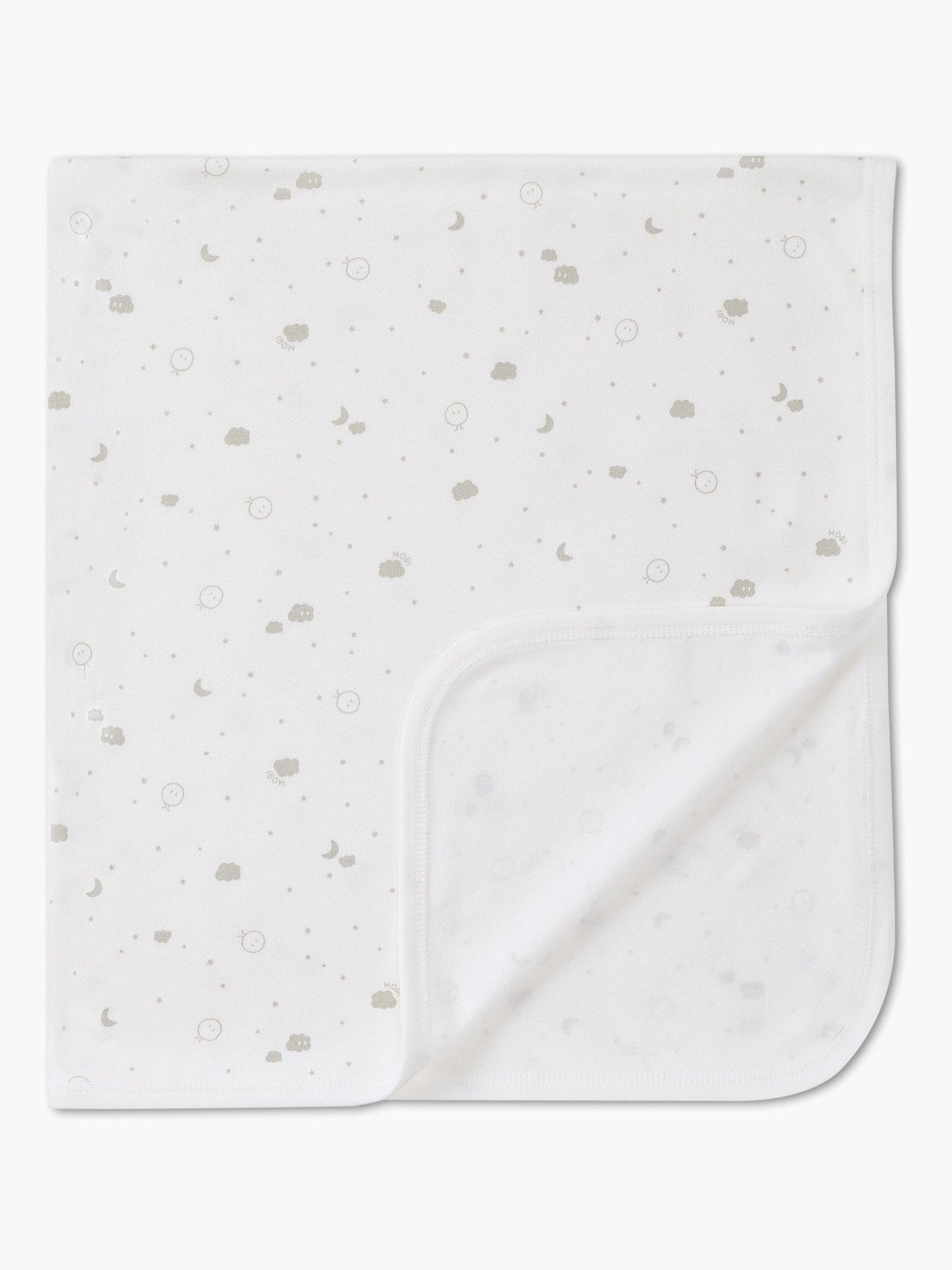 MORI White Signature Print Baby Blanket image 1