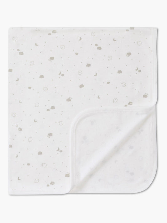 MORI White Signature Print Baby Blanket image 1