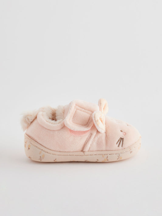 Neutral Cream Bunny Cupsole Slippers image 2