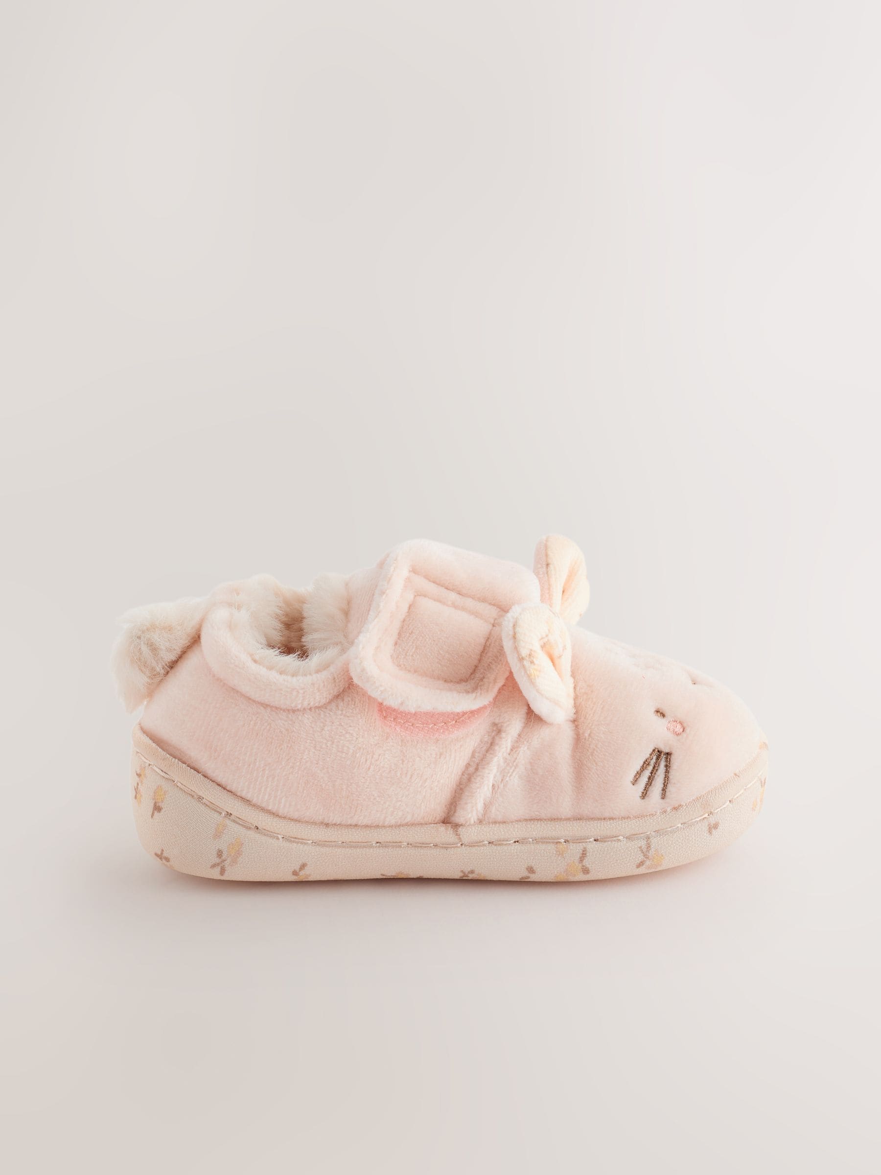 Neutral Cream Bunny Cupsole Slippers image 2