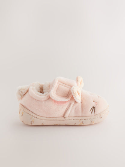 Neutral Cream Bunny Cupsole Slippers image 2