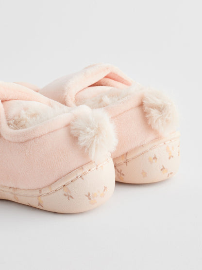 Neutral Cream Bunny Cupsole Slippers image 4