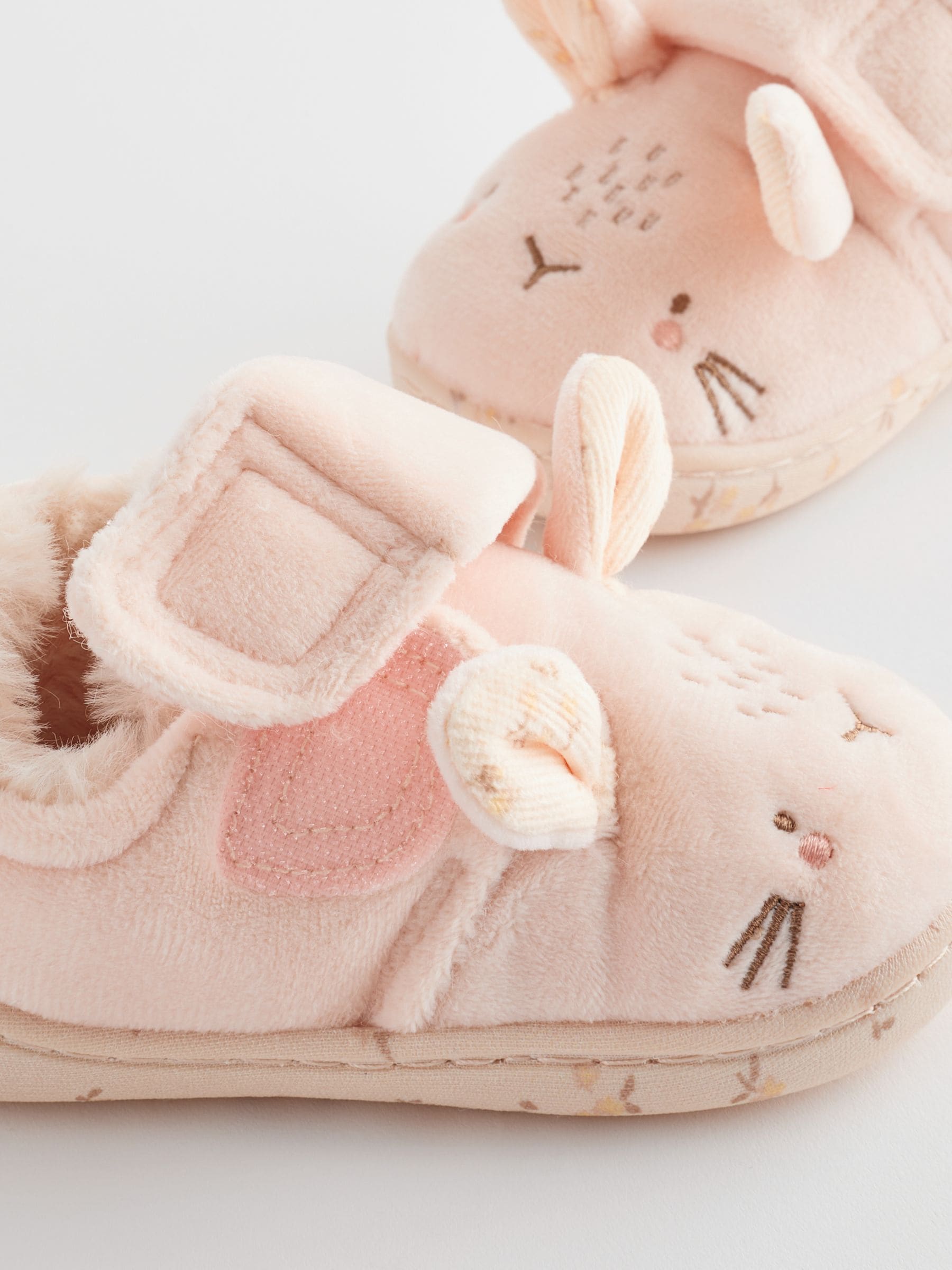 Neutral Cream Bunny Cupsole Slippers image 5