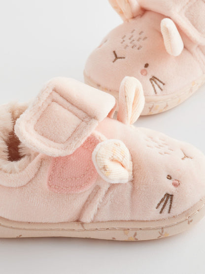 Neutral Cream Bunny Cupsole Slippers image 5