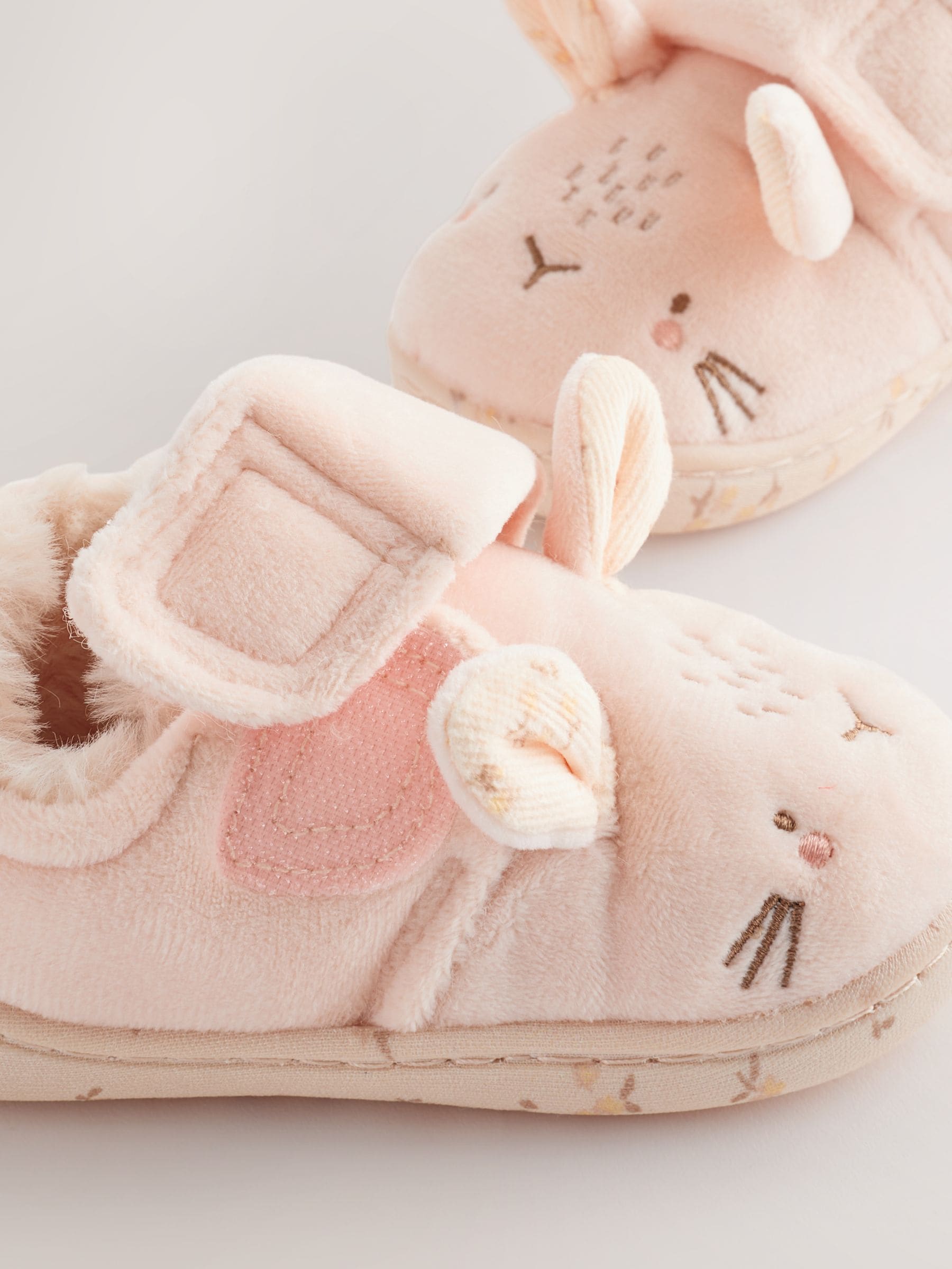 Neutral Cream Bunny Cupsole Slippers image 4