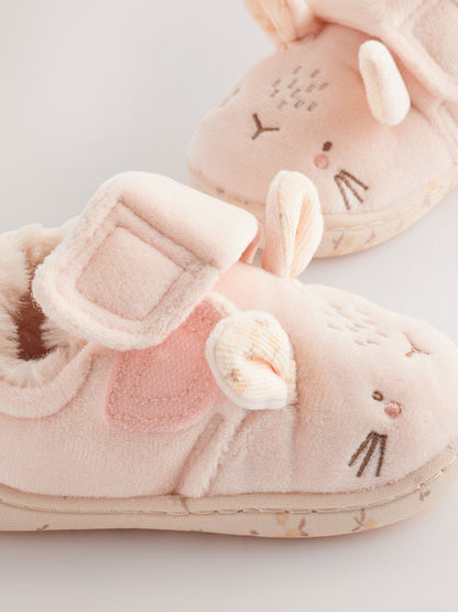 Neutral Cream Bunny Cupsole Slippers image 4