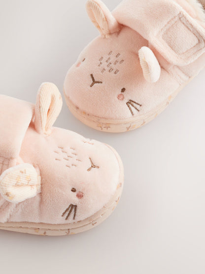 Neutral Cream Bunny Cupsole Slippers image 6
